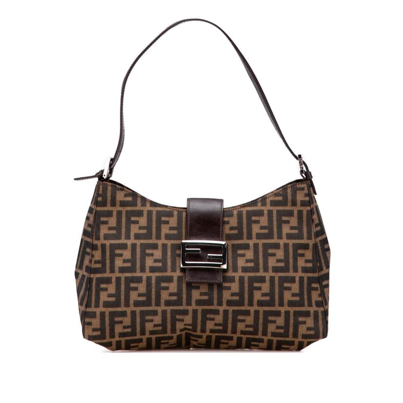 Fendi Zucca Canvas Shoulder Bag Brown Canvas Good condition - Front View