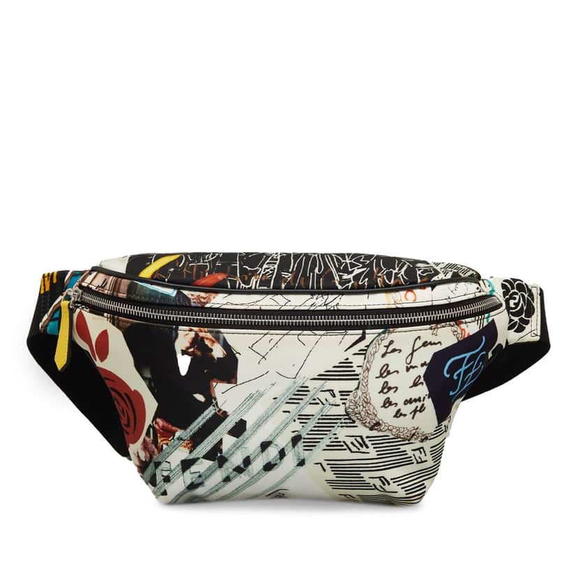 Fendi x Karl Kollage Nylon Belt Bag White Good condition - Front View