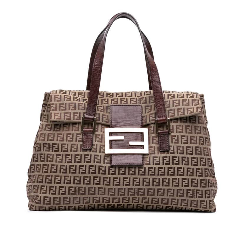 Fendi Zucchino Canvas Handbag Brown Canvas Good condition - Front View