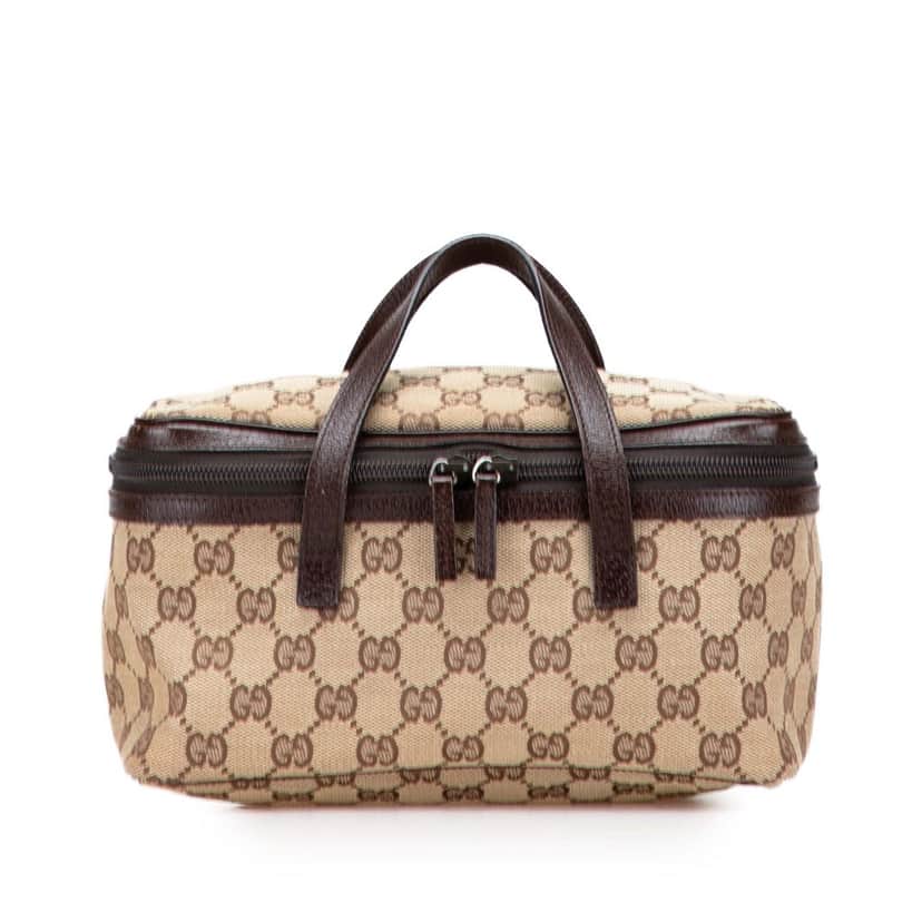 Gucci GG Canvas Vanity Bag Brown Canvas Good condition - Front View
