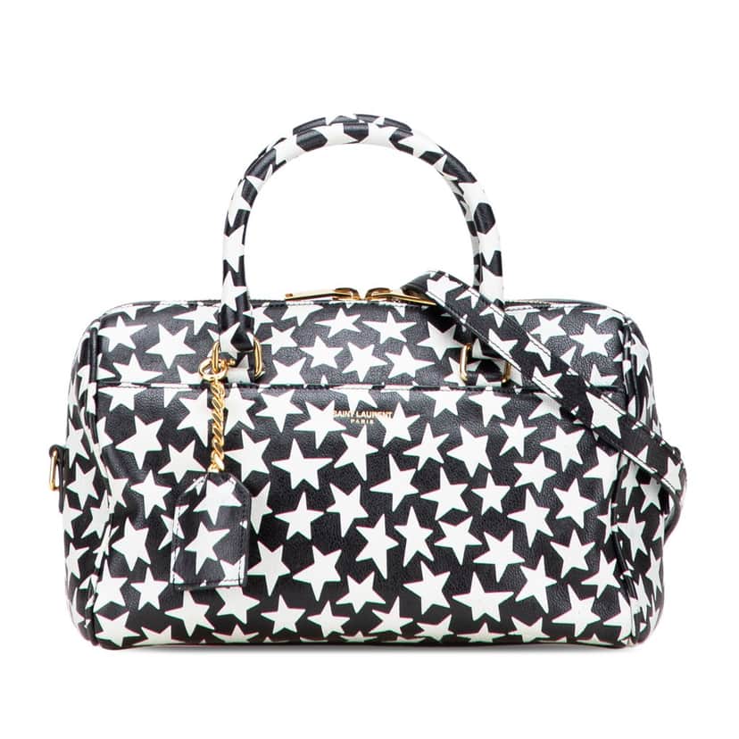 Saint Laurent Baby Star Printed Leather Classic Duffle Satchel Black Leather Good condition - Front View