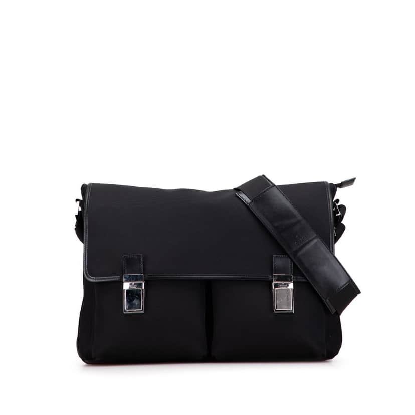 Gucci Canvas Messenger Bag Black Canvas Good condition - Front View