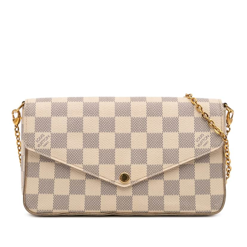 Louis Vuitton Damier Azur Pochette Felicie White Canvas Good condition - Front View