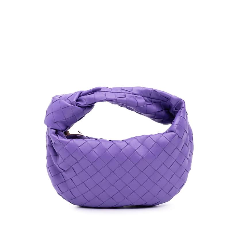Bottega Veneta Mini Nappa Intrecciato Jodie Purple Leather Good condition - Front View