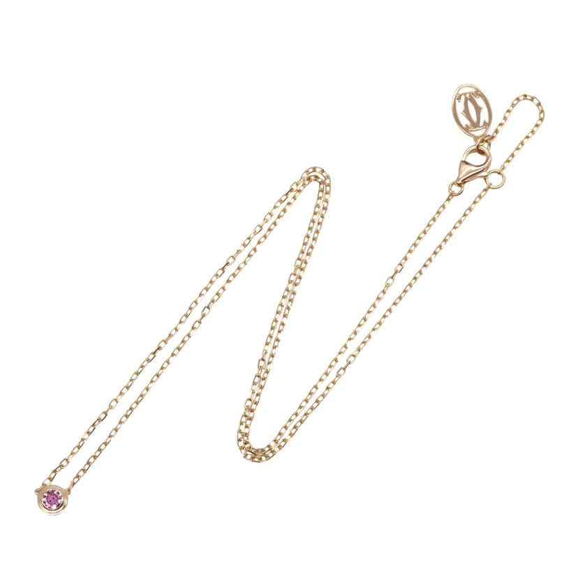 Cartier 18K Rose Gold and Pink Saphhire d'Amour Pendant Necklace Pink Rose Gold Good condition - Front View