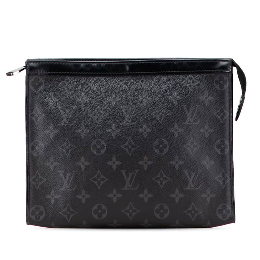 Louis Vuitton Monogram Eclipse Pochette Voyage MM Black Canvas Fair condition - Front View