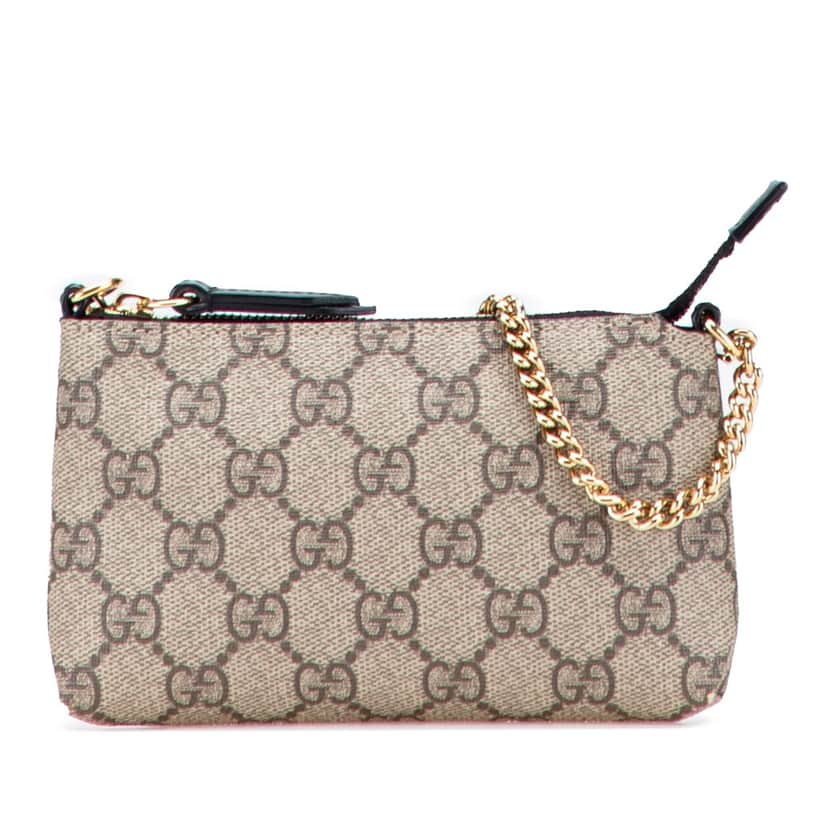 Gucci GG Supreme Wallet on Chain Brown Canvas Good condition - Front View