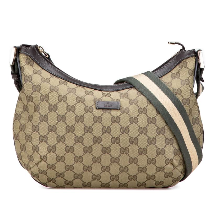 Gucci GG Canvas Web Crossbody Brown Canvas Good condition - Front View