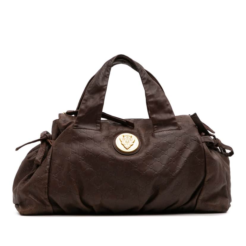 Gucci Medium Guccissima Hysteria Handbag Brown Leather Good condition - Front View
