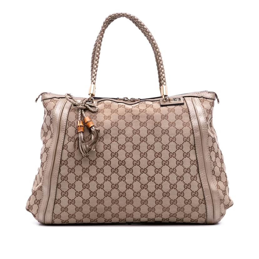 Gucci Large GG Canvas Bella Satchel Brown Canvas Good condition - Front View