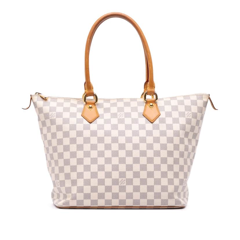 Louis Vuitton Damier Azur Saleya MM White Canvas Good condition - Front View