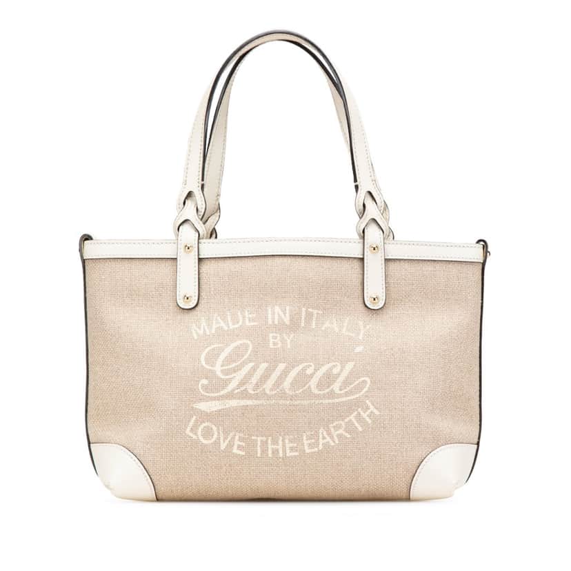 Gucci Small Canvas Craft Logo Tote Model Brown Canvas Good condition - Front View