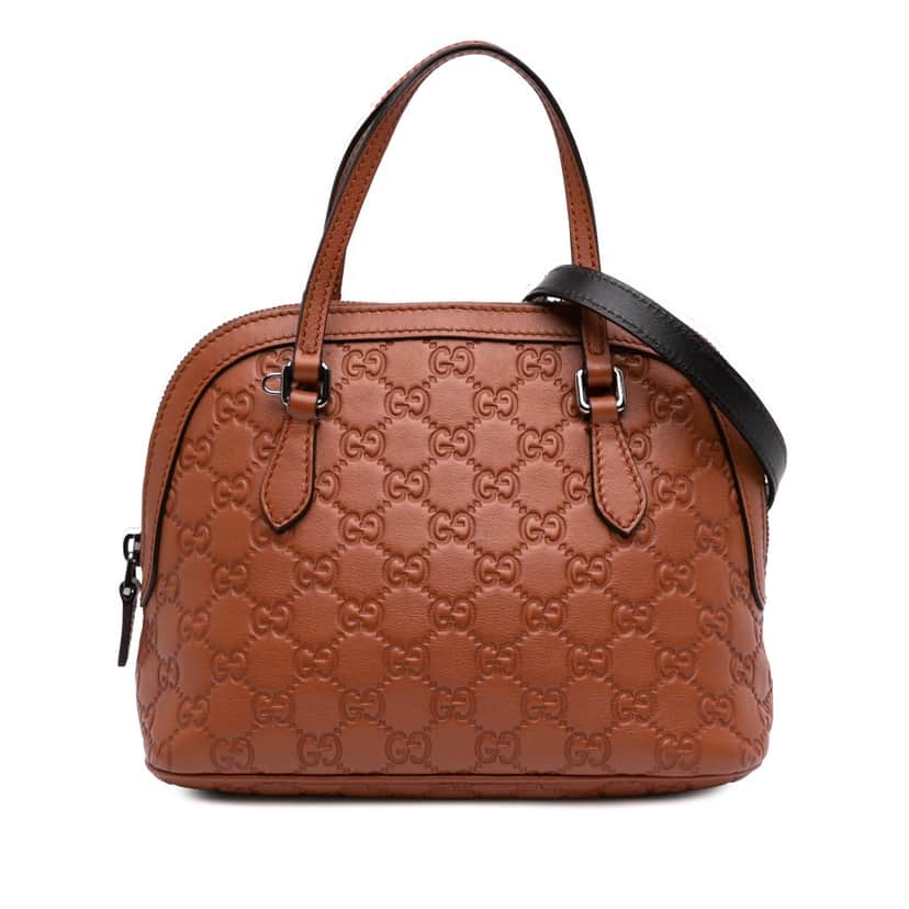 Gucci Mini Guccissima Dome Satchel Brown Leather Good condition - Front View