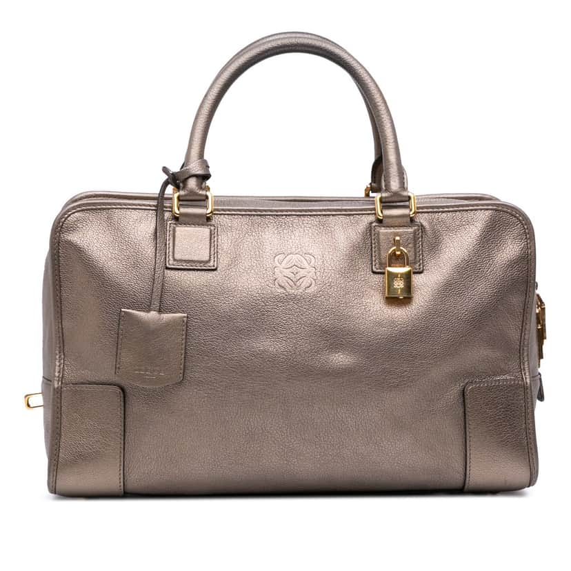 Loewe Metallic Goatskin Amazona 36 Brown Leather Good condition - Front View