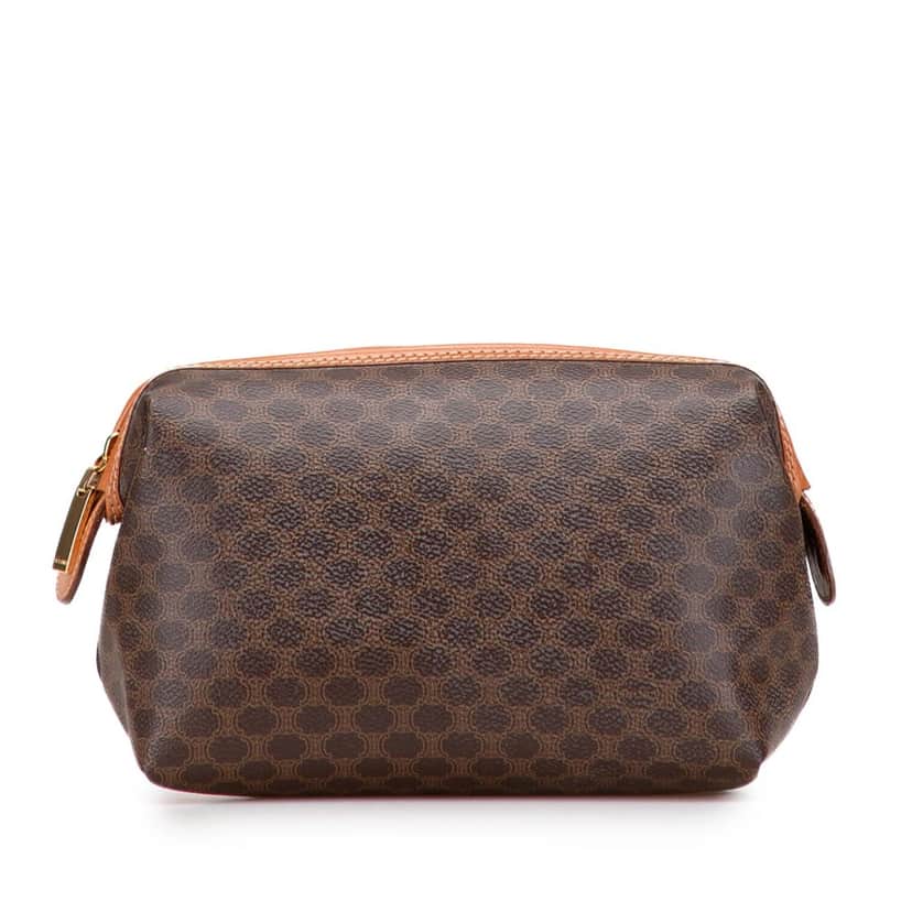 Celine Macadam Coated Canvas Pouch Brown Canvas Good condition - Front View