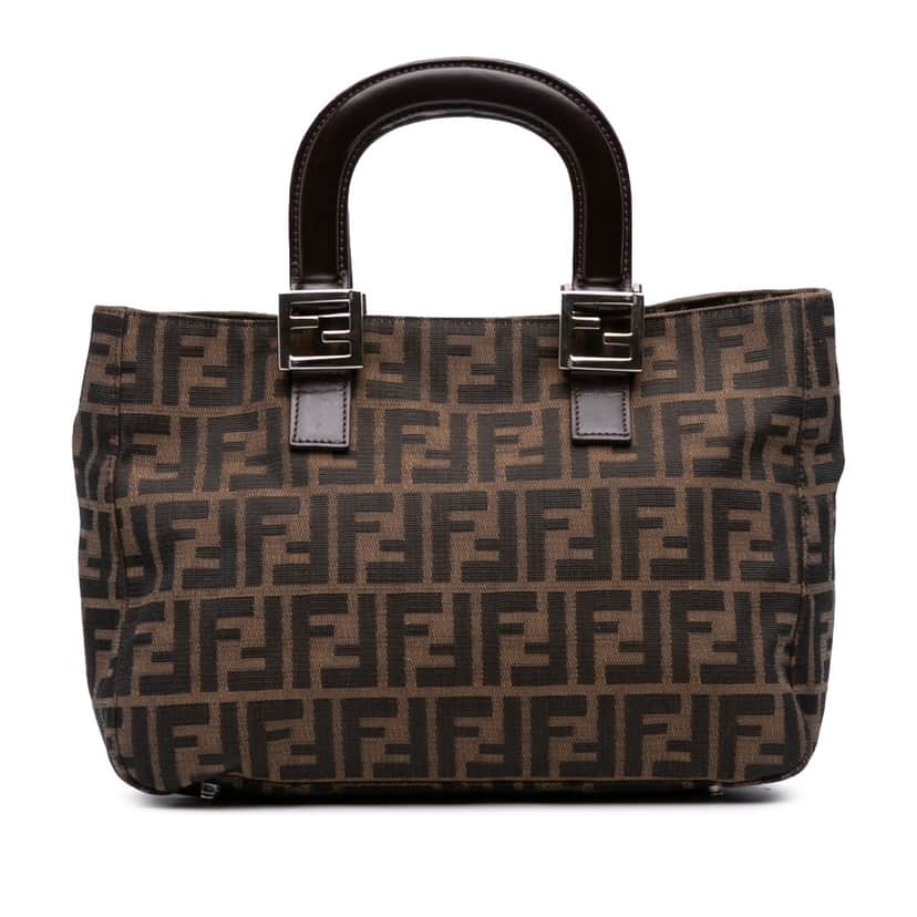 Fendi Small Zucca Canvas Twins Tote Brown Canvas Good condition - Front View