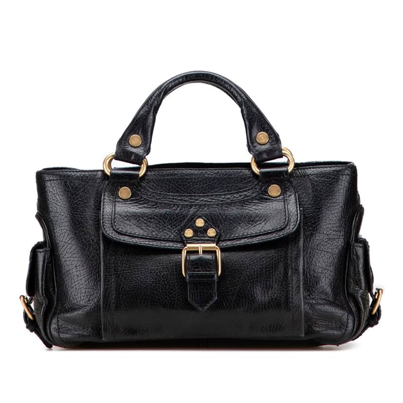 Celine Leather Boogie Handbag Black Leather Good condition - Front View