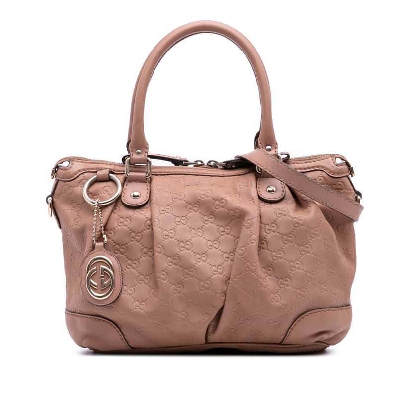 Gucci Guccissima Sukey Satchel Pink Leather Fair condition - Front View