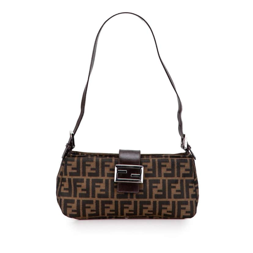 Fendi Zucca Canvas Shoulder Bag Brown Canvas Good condition - Front View