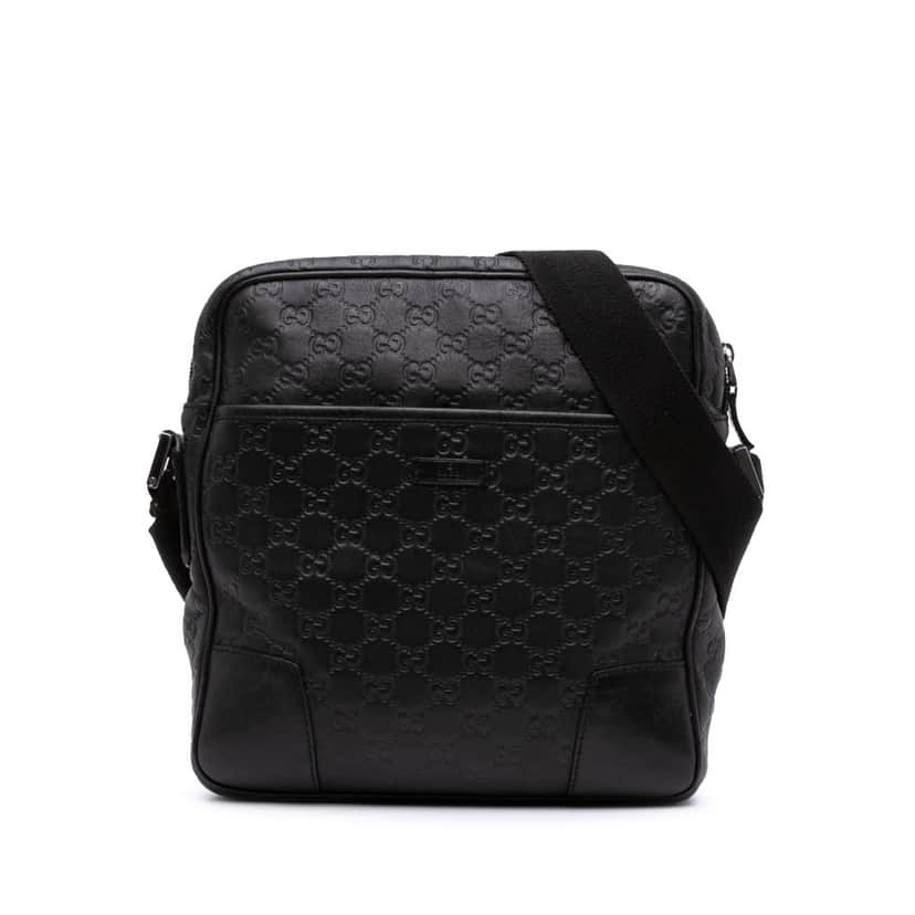Gucci Guccissima Crossbody Black Leather Good condition - Front View