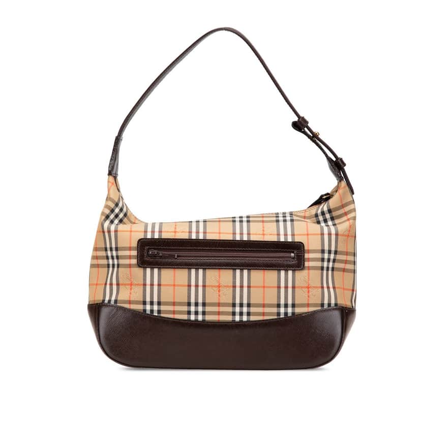 Burberry Haymarket Check Canvas Shoulder Bag Brown Canvas Good condition - Front View