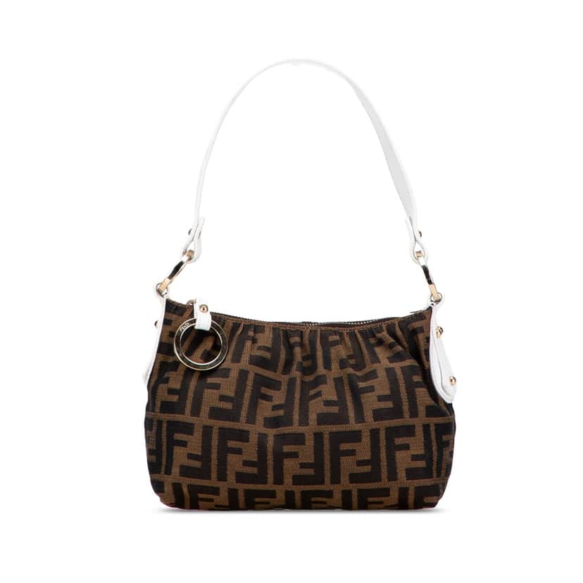Fendi Zucca Canvas Shoulder Bag Brown Canvas Good condition - Front View