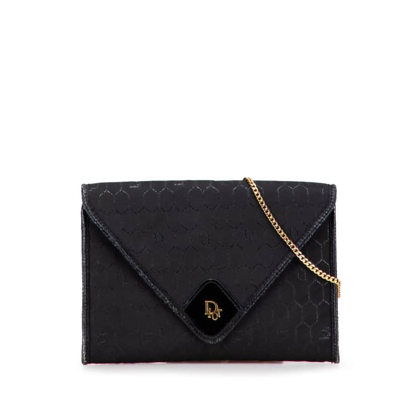 Dior Honeycomb Canvas Chain Crossbody Black Canvas Good condition - Front View