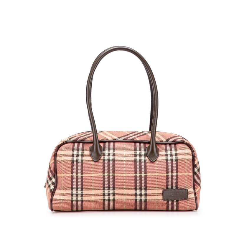 Burberry House Check Canvas Handbag Pink Canvas Good condition - Front View