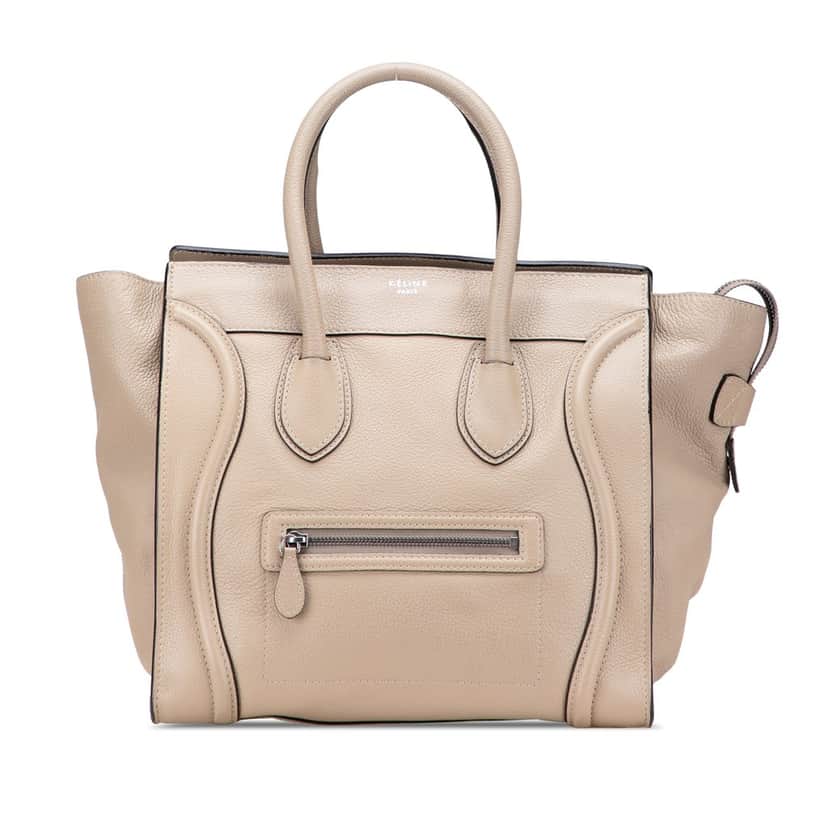 Celine Mini Calfskin Luggage Tote Brown Leather Good condition - Front View