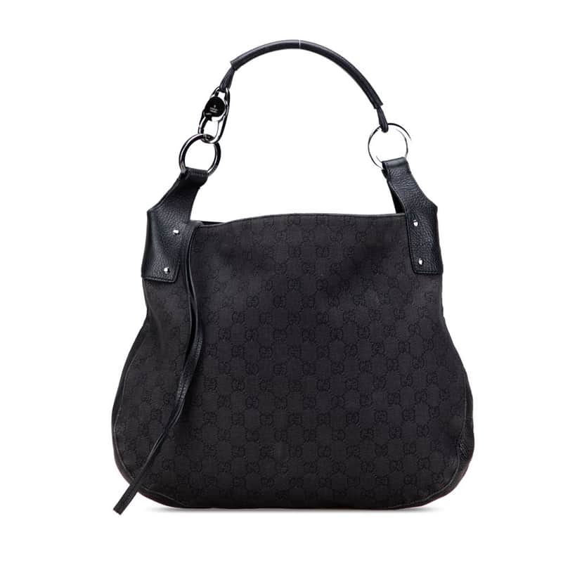 Gucci Large GG Denim Hobo Black Denim Good condition - Front View