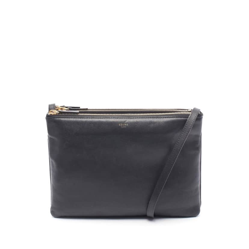 Celine Large Lambskin Trio Crossbody Black Leather Good condition - Front View
