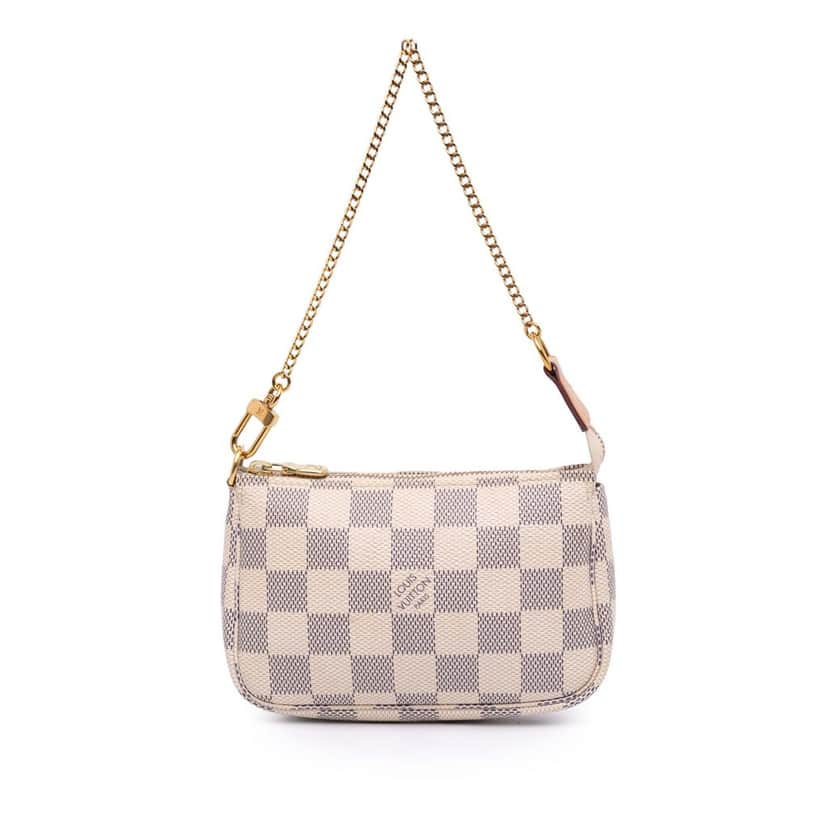 Louis Vuitton Damier Azur Mini Pochette Accessoires White Canvas Good condition - Front View