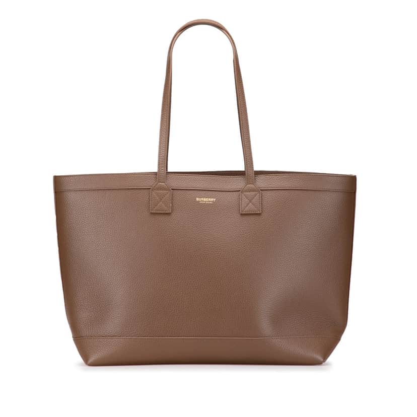 Burberry Medium Grained Calfskin London Tote Brown Leather Good condition - Front View