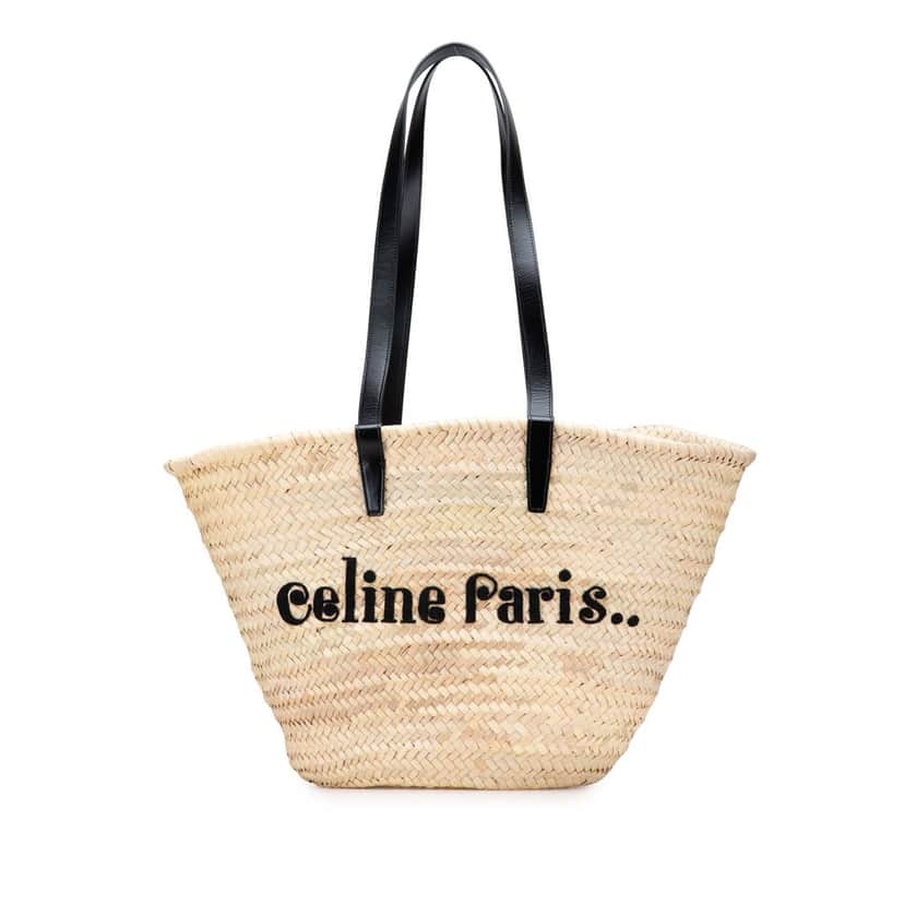 Celine Raffia Classic Panier Tote Brown Very good condition - Front View