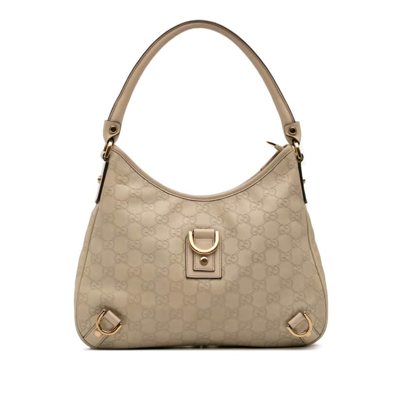 Gucci Guccissima Abbey D Ring Shoulder Bag Brown Leather Good condition - Front View