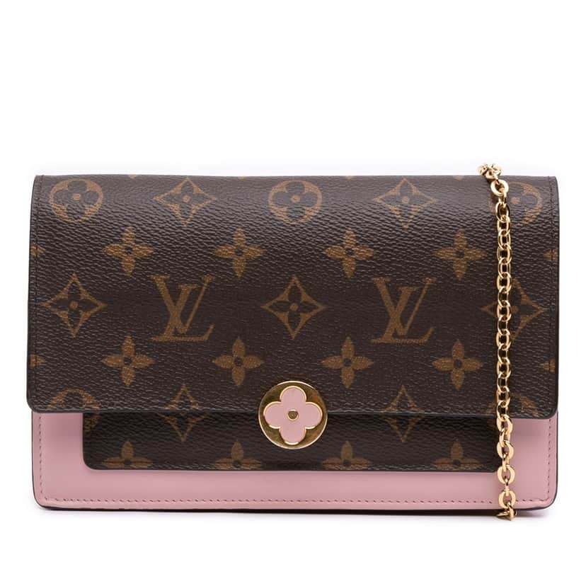 Louis Vuitton Monogram Flore Wallet On Chain Brown Canvas Good condition - Front View