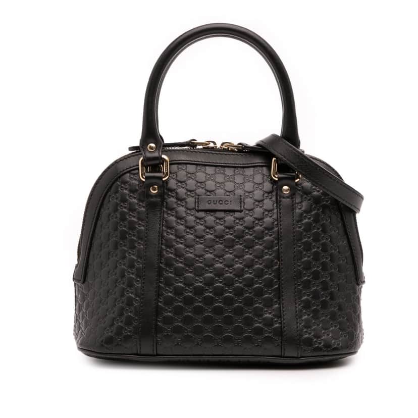 Gucci Mini Microguccissima Dome Satchel Black Leather Good condition - Front View
