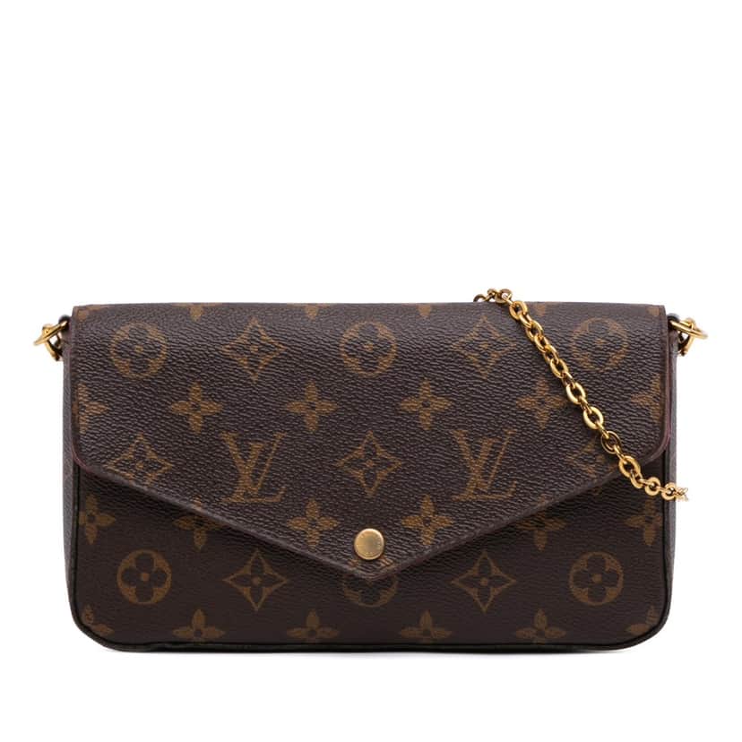 Louis Vuitton Monogram Pochette Felicie Brown Canvas Good condition - Front View