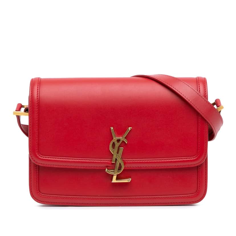 Saint Laurent Medium Calfskin Solferino Satchel In Box Red Leather Good condition - Front View