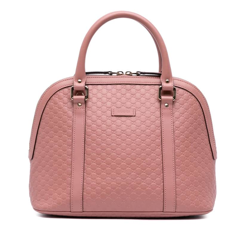 Gucci Medium Microguccissima Dome Satchel Pink Leather Good condition - Front View