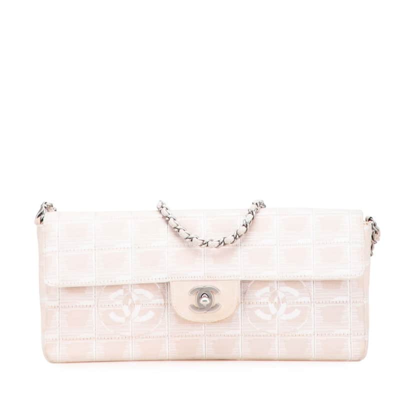 Chanel New Travel Line Nylon East West Flap Pink Good condition - Front View