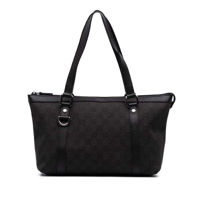 Gucci GG Denim Abbey D Ring Tote Grey Denim Good condition - Front View