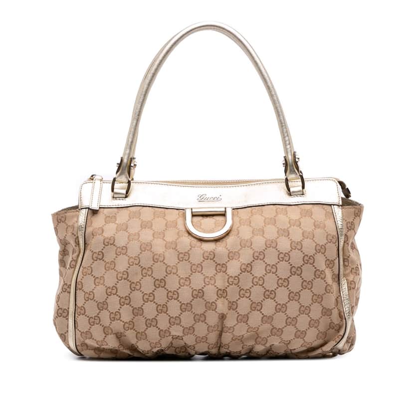 Gucci GG Canvas Abbey D Ring Tote Brown Canvas Fair condition - Front View
