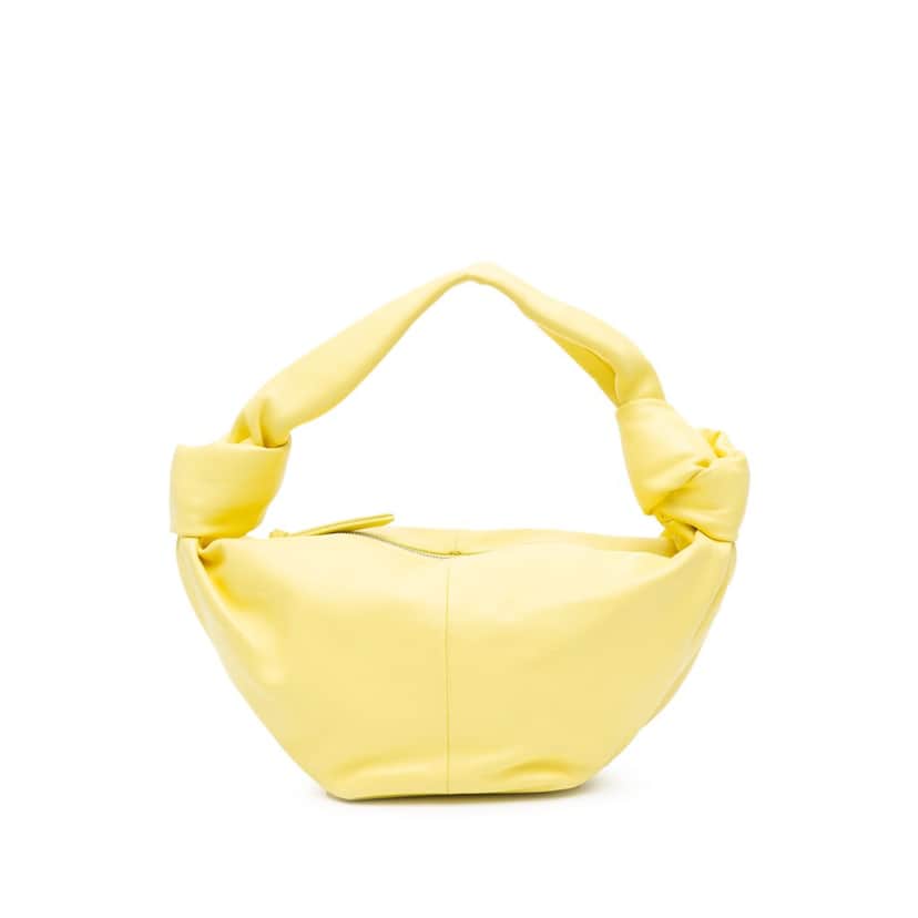 Bottega Veneta Mini Calfskin Double Knot Yellow Leather Good condition - Front View