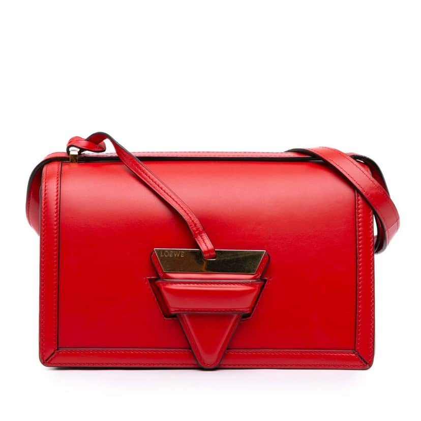 Loewe Medium Leather Barcelona Crossbody Red Leather Good condition - Front View