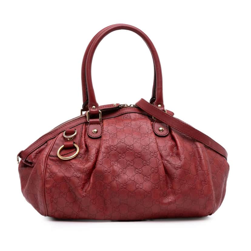 Gucci Guccissima Sukey Satchel Red Leather Good condition - Front View