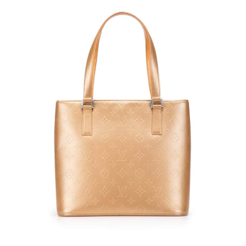 Louis Vuitton Monogram Mat Stockton Gold Leather Very good condition - Front View