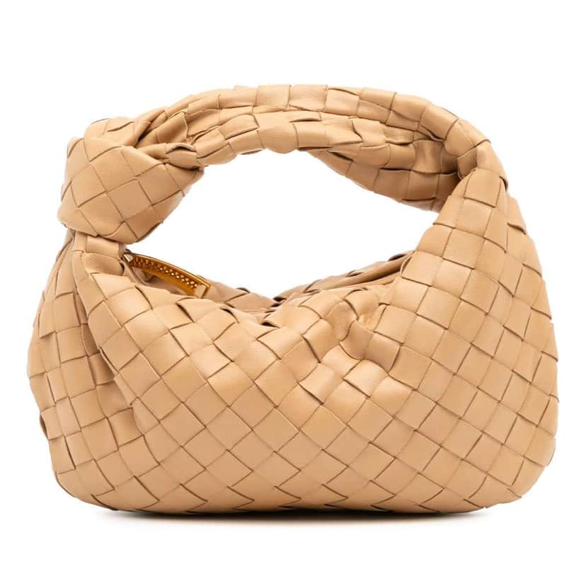 Bottega Veneta Mini Nappa Intrecciato Jodie Brown Leather Good condition - Front View