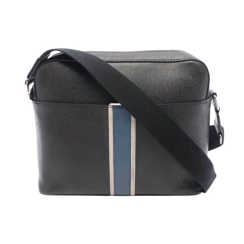 Louis Vuitton Taiga Striped Anton Messenger PM Black Leather Good condition - Front View