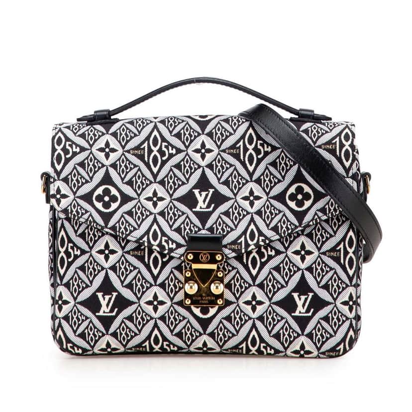 Louis Vuitton Monogram Jacquard Since 1854 Pochette Metis Black Canvas Very good condition - Front View